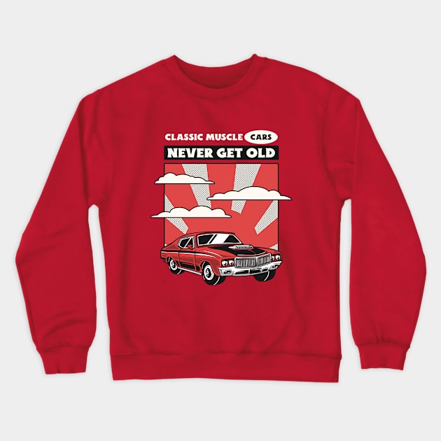 classic muscle cars Crewneck Sweatshirt by Katebi Designs